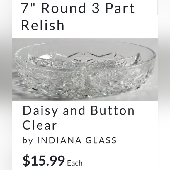 Vntg Daisy & Button 3 Part Crystal Dish - Picture 5 of 6